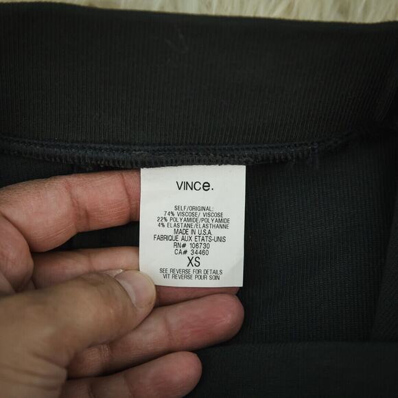 Vince Size XS Stirrup Ribbed Knit Pull On Stretch Dark Grey Gray Leggings Pants - Picture 5 of 7